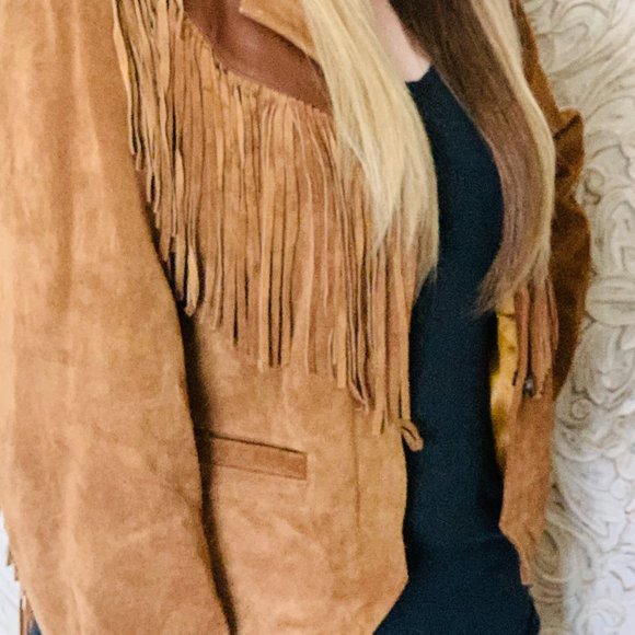 Vintage Bohemian Boho Suede Fringe Jacket - Picture 6 of 13